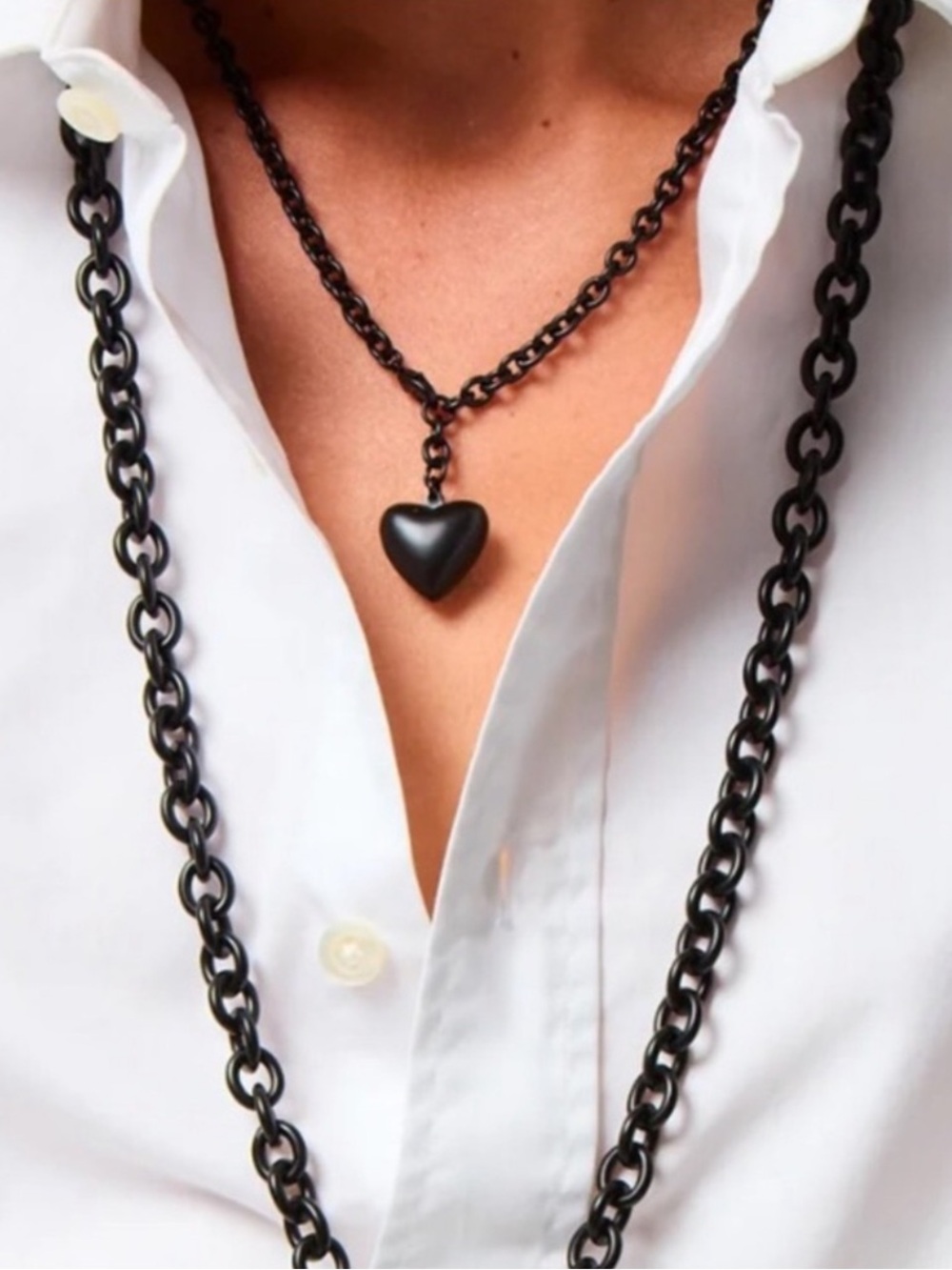 NWOT Roxanne Assoulin The Mini Puffy Heart Necklace